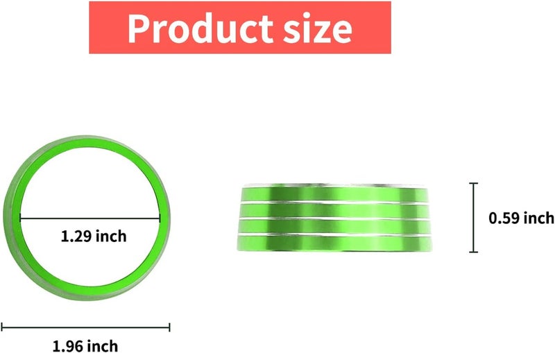 Bentolin Headlights Switch Button Knob Cover for Dodge RAM 2018-2025 Aluminum Alloy Ring Trim Decoration Accessories Green 1Pcs - Image 3